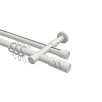 GARDINENSTANGE RUNDROHR-INNENLAUF Prestige Zoena 260 cm (geteilt in 2 x 130 cm), 2-läufig, 20 mm Ø Weiß - Weiß, Metall (260cm) - INTERDECO
