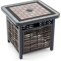 BEISTELLTISCH Braun - Braun, Kunststoff (55/55/50cm) - COSTWAY