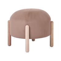 HOCKER Samtstoff Hellbraun Helen - Hellbraun, Textil (40/38/40cm) - Beliani