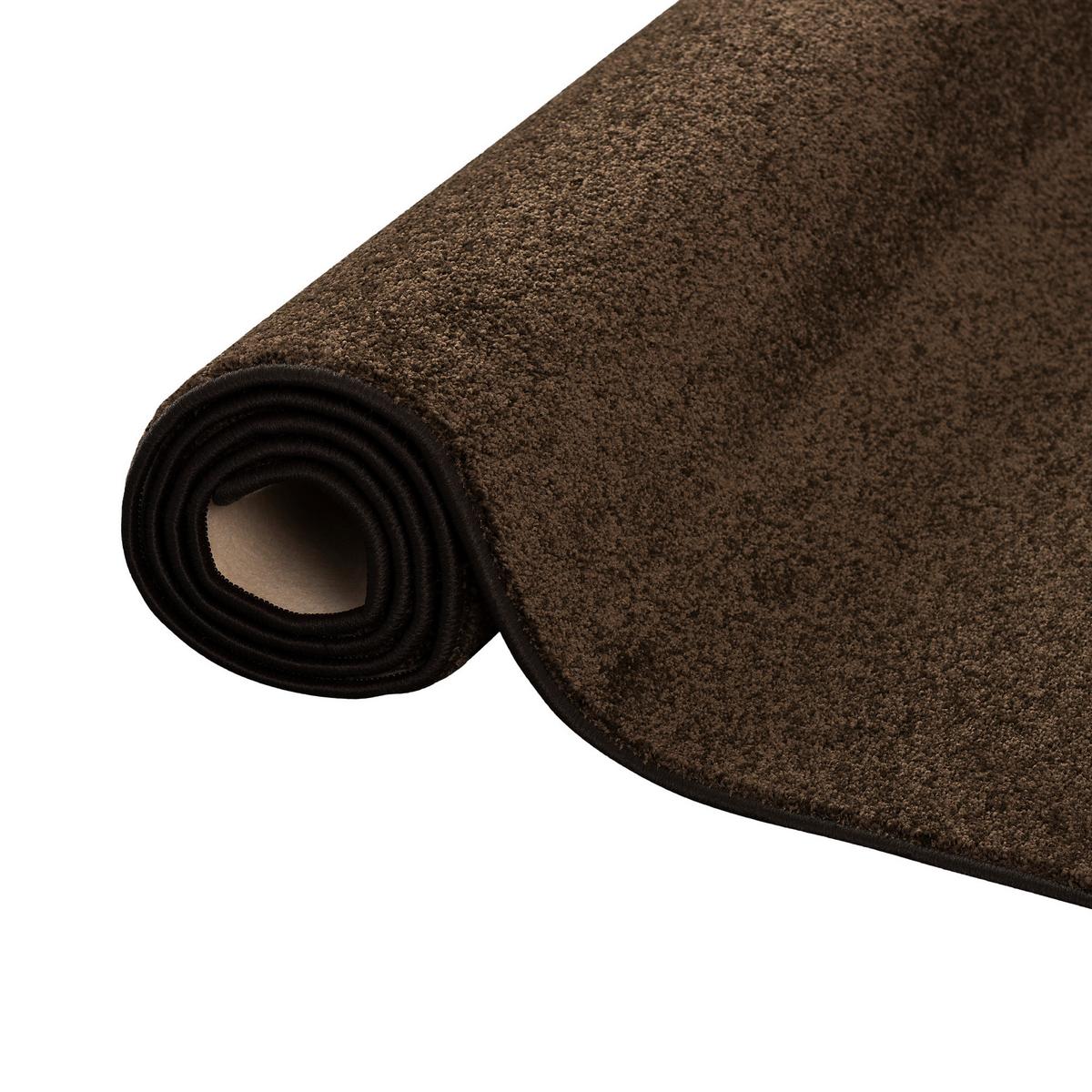 HOCHFLOR VELOURS LÄUFER TEPPICH LUNA - Dunkelbraun, Textil (100/200cm) - Snapstyle