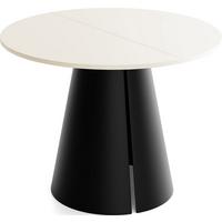 ESSTISCH Lamio runder ausziehbarer, Beige Cashmere 100-180/100/76 cm - Kaschmir/Beige, Holzwerkstoff/Metall (100/176/76cm) - WFL GROUP
