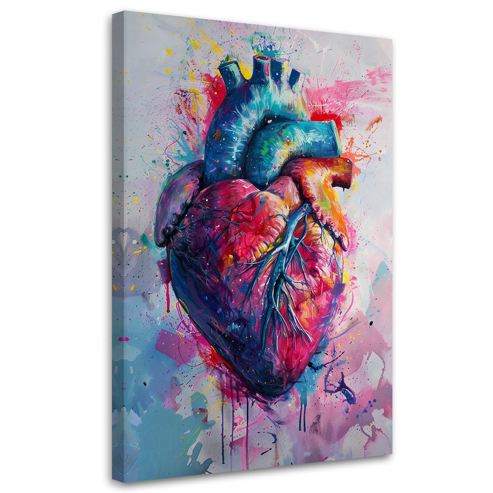 LEINWANDBILD Herz Liebe Aquarell 40x60cm - Multicolor, Textil (40/60cm) - Feeby