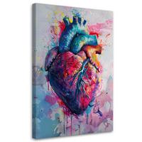 LEINWANDBILD Herz Liebe Aquarell 40x60cm - Multicolor, Textil (40/60cm) - Feeby