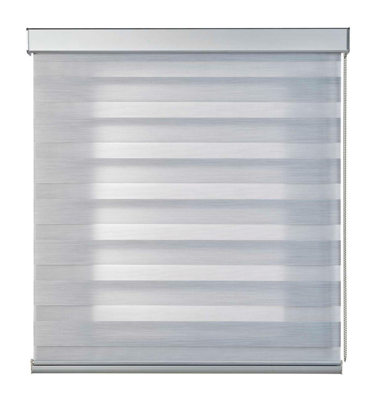 DOPPELROLLO Weiß 120x250 cm - Silberfarben, Kunststoff (120/250cm) - STORESDECO