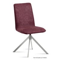 ESSZIMMERSTUHL drehbar (8er-Set) Dozene 47x92x60 Edelstahl/Marsala - Edelstahlfarben/Brombeere, Kunststoff (60/92/47cm) - 58aufmkessel