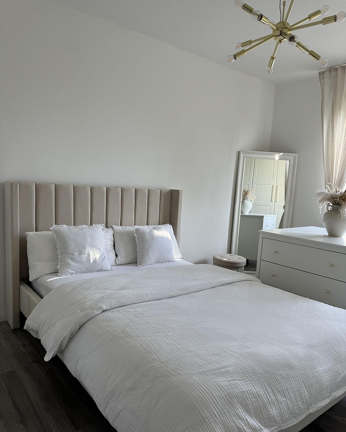 BETT mit Lattenrost 140x200 cm Beige Villette - Beige, Textil (140/200cm) - Beliani