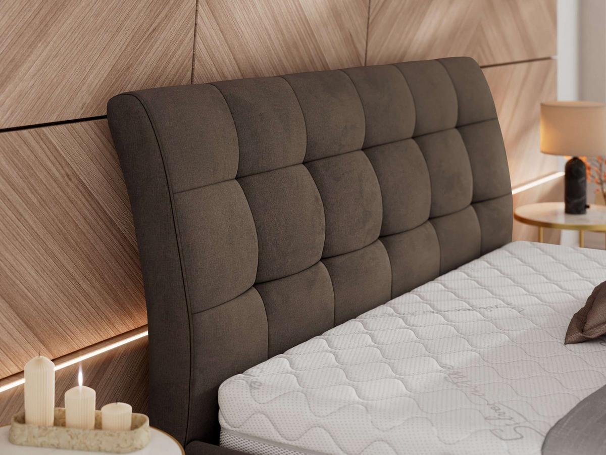 POLSTERBETT GALA CLASSIC 160/200 - Braun Velvet - Multipocket-Matratze - Braun, Textil (160/200cm) - MKS
