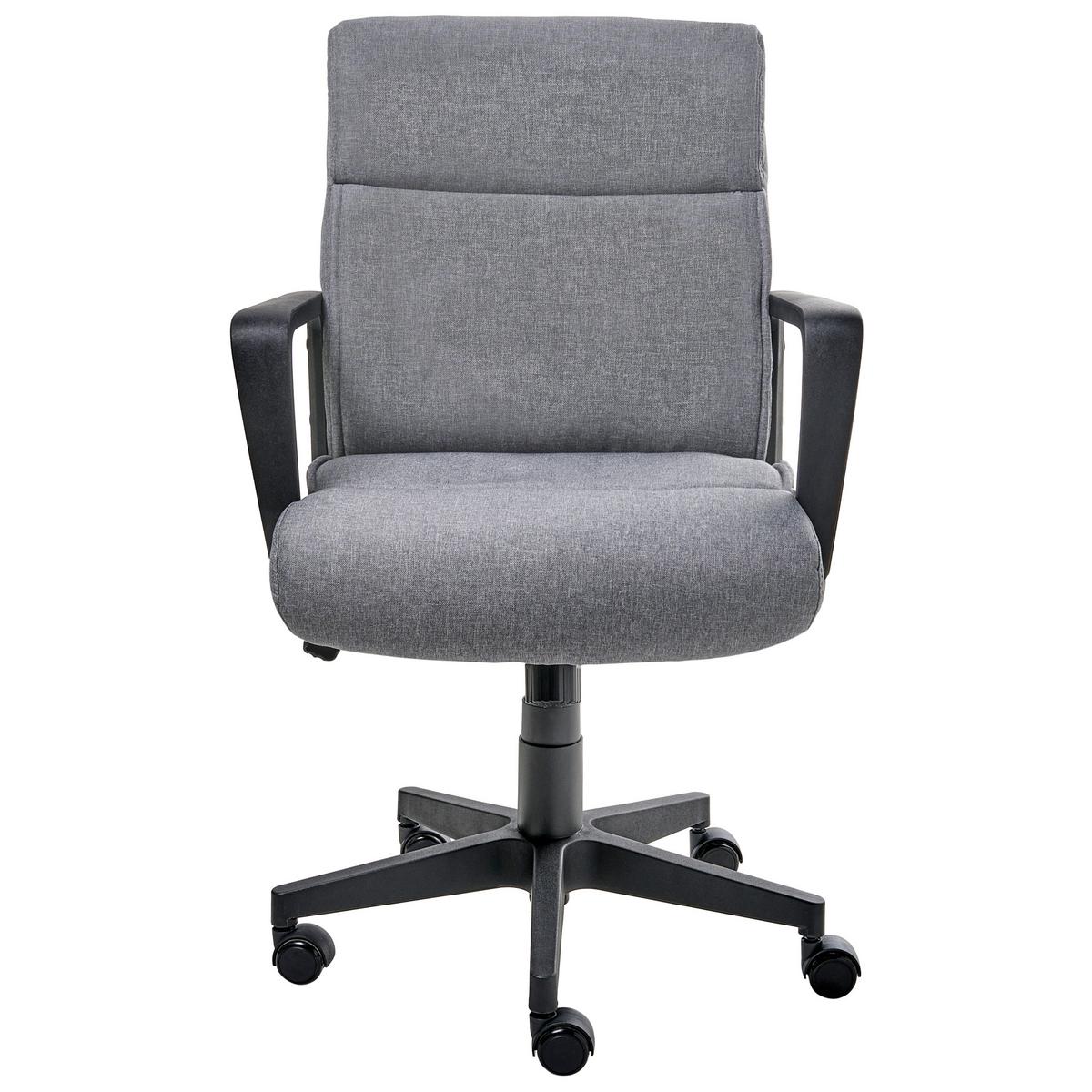 BÜROSTUHL Grau Byron - Schwarz/Grau, Textil (61/93/69cm) - Beliani