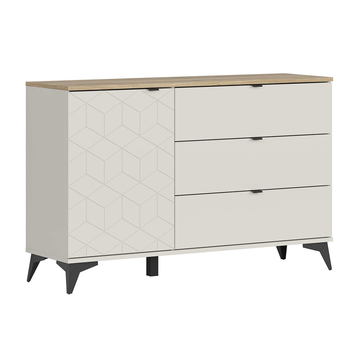 KOMMODE Naya Kaschmir - Holz nach Mauvella-Art - Beige, Holzwerkstoff (138/89.6/41.6cm) - Petits-meubles