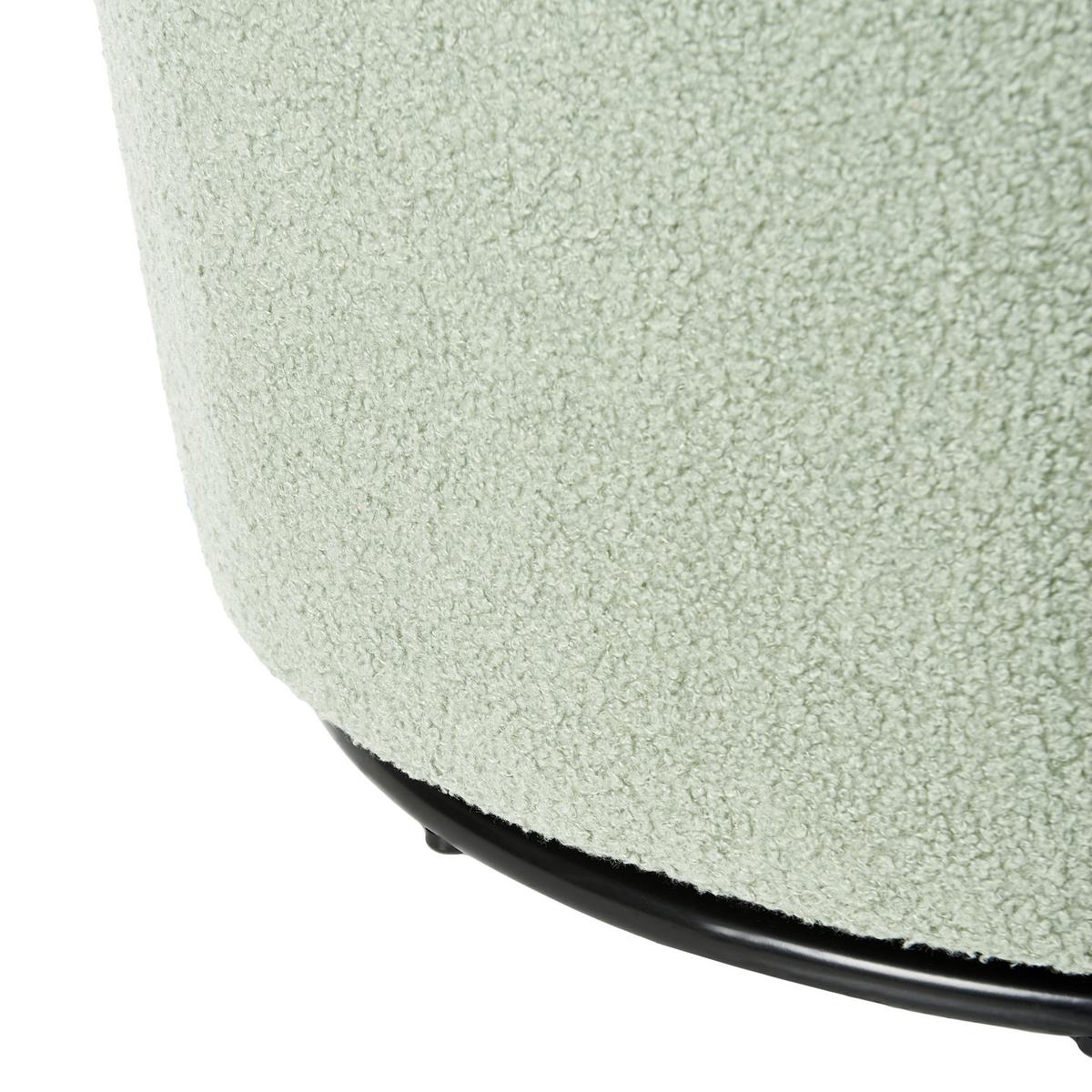 DREHSESSEL Bouclé Hellgrün Davik - Hellgrün, Textil (62/67/63cm) - Beliani