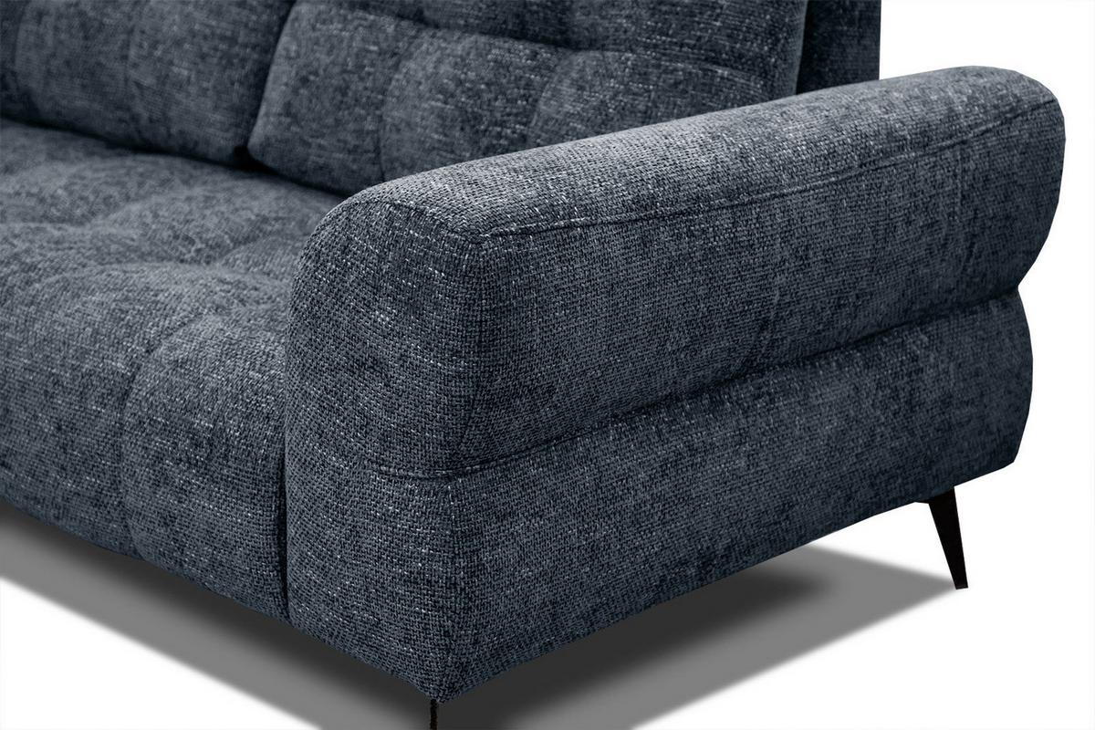 ECKSOFA SALVINI 5-Sitzer, dunkelblau - Schwarz/Dunkelblau, Holzwerkstoff/Textil (158/292cm) - Wozimo