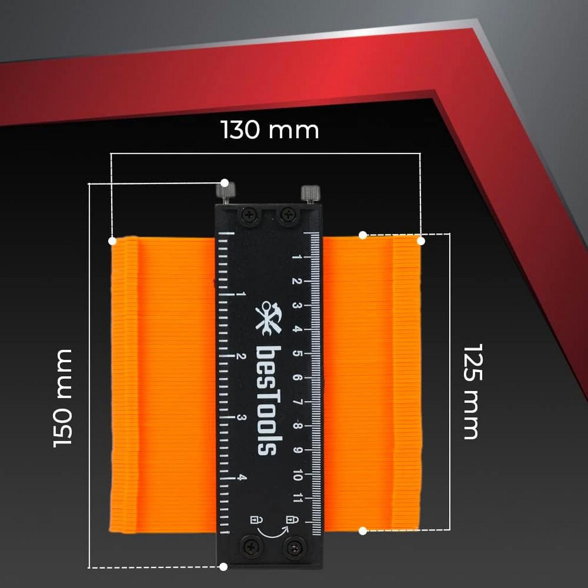 KONTURENLEHRE 12,5 cm - Orange, Kunststoff (16/14/2cm) - bestTools