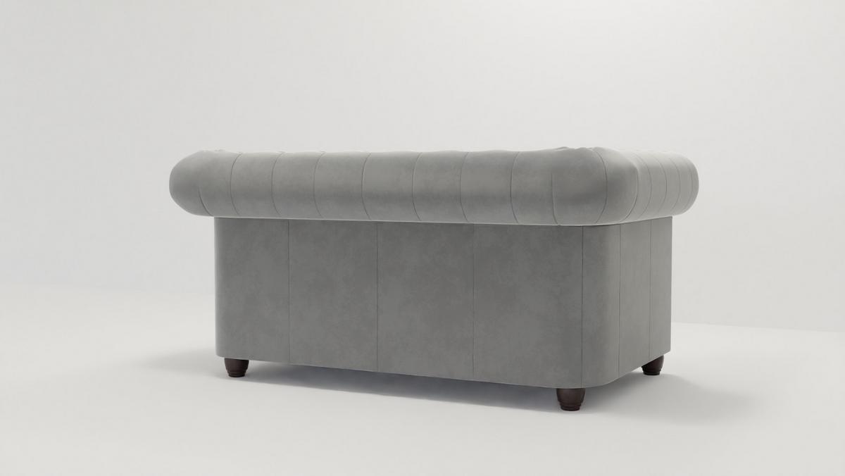 CHESTERFIELD-SOFA 2-Sitzer Nyx Grau Samt - Braun/Grau, Holz/Textil (148/72/86cm) - S-Style Möbel