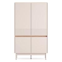 HIGHBOARD Dunea Kaschmirgrau/Eichenholzoptik 92 cm - Taupe, Holzwerkstoff/Metall (92/156/40cm) - Selsey