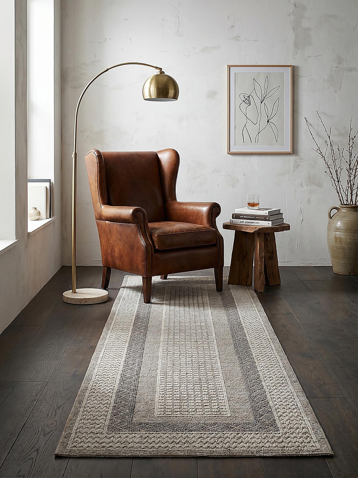 KURZFLORTEPPICH Waschbar NORA, mit Bordüre, Grau, 78 x 300 cm - Grau, Textil (300/78cm) - KADIMA DESIGN