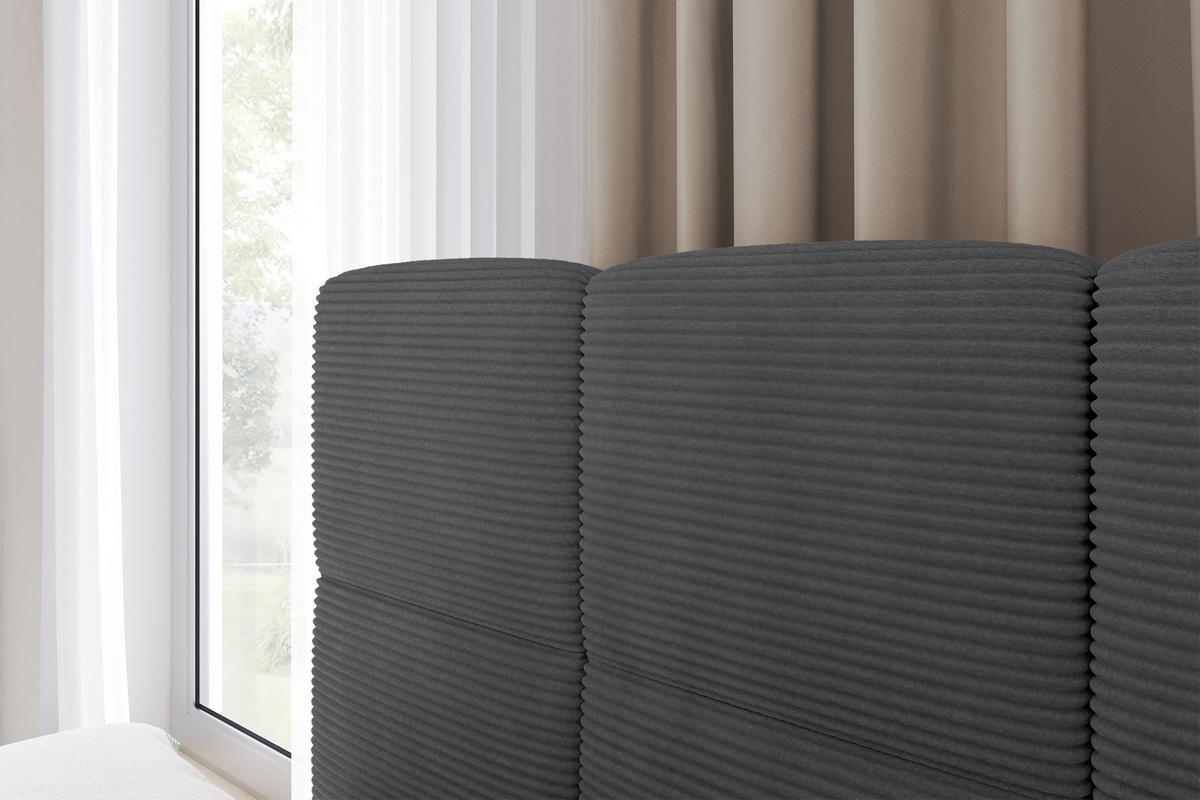 EINZELBETT Jugendbett mit Bettkasten Rechts, ohne Matratze - LIVY 90x200 Dunkelgrau - Graphitfarben, Holzwerkstoff/Textil (90/200cm) - ALTDECOR