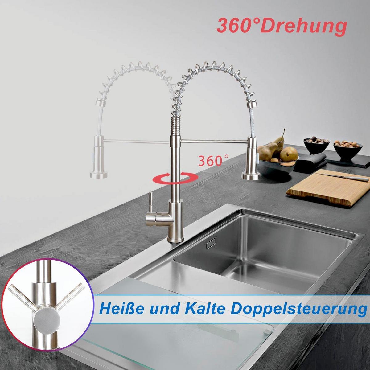 KÜCHENARMATUR Tauvin 5/55/25 cm - Silberfarben, Metall (5/55/25cm) - ZMH