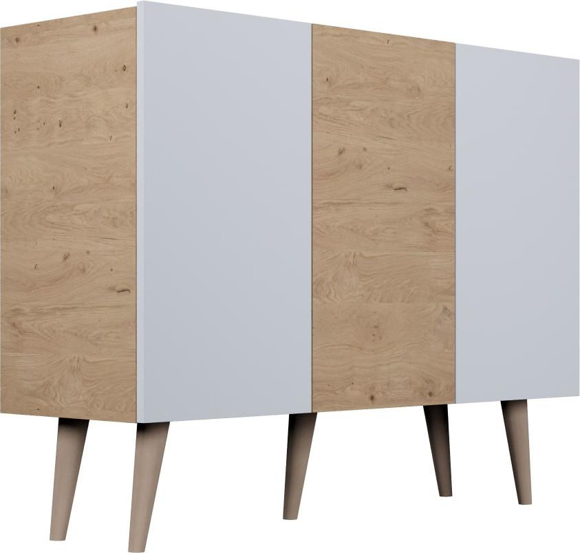 SIDEBOARD Ivy 120/95/40 in Lancelot Eiche, Weiß - Eiche Artisan, Holzwerkstoff (120/95.5/39.9cm) - WFL GROUP
