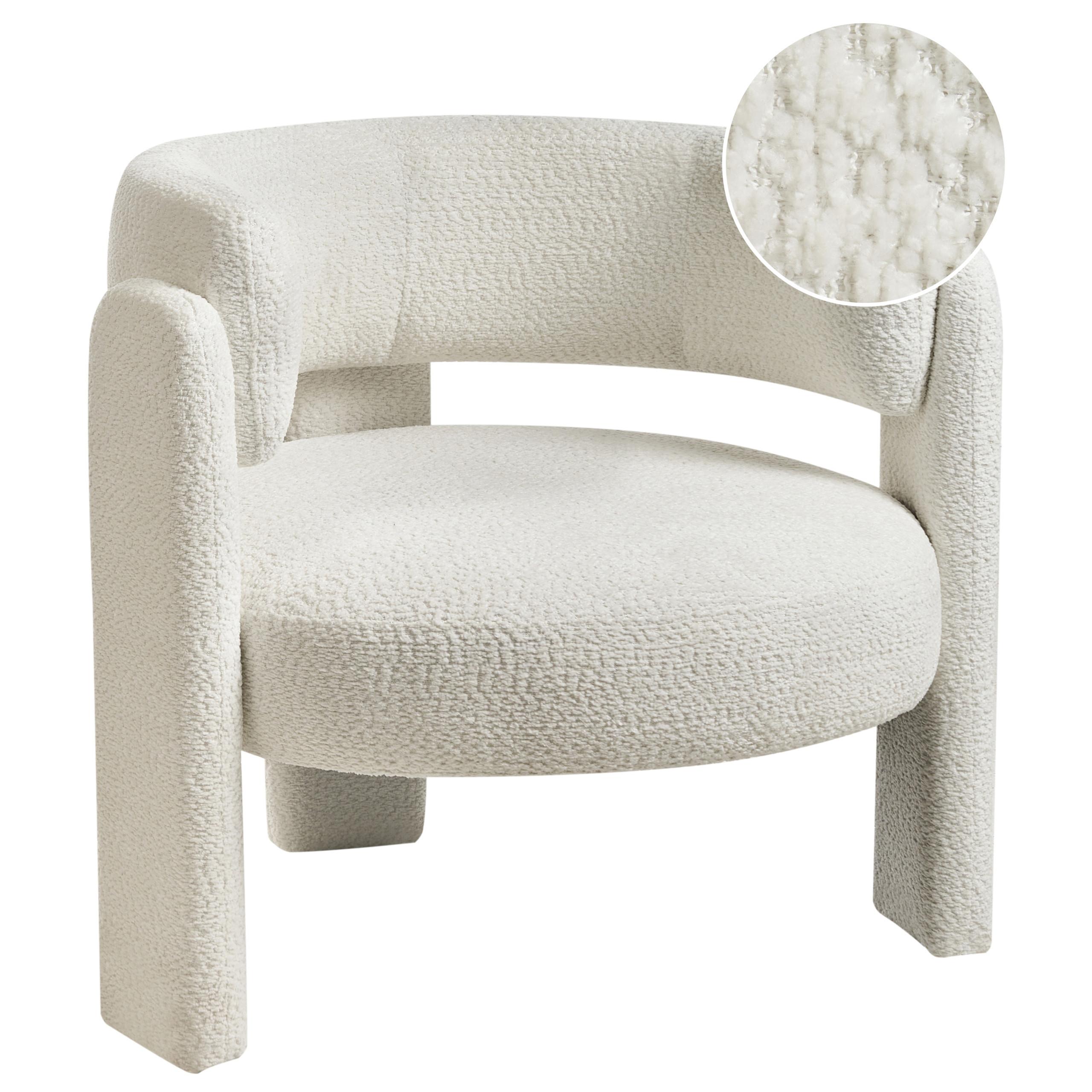 SESSEL Weiß Burea - Creme, Textil (80/74/70cm) - Beliani