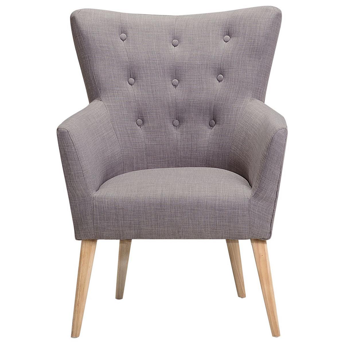 SESSEL Polsterbezug Grau Angen - Grau, Holz/Textil (73/100/75cm) - Beliani