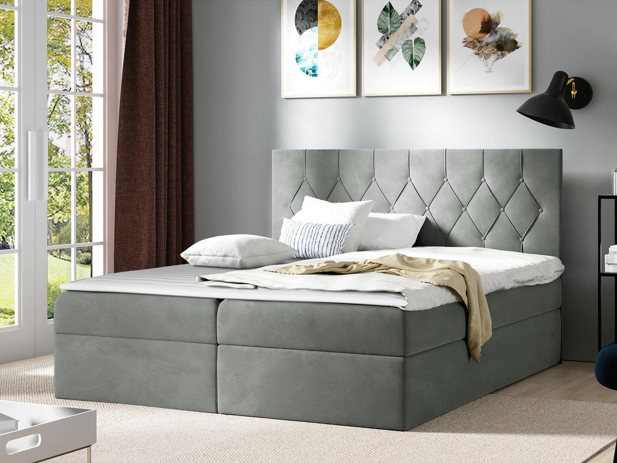 BOXBETT Sky - H3 - Grau, Holz (160/200cm) - MIRJAN24