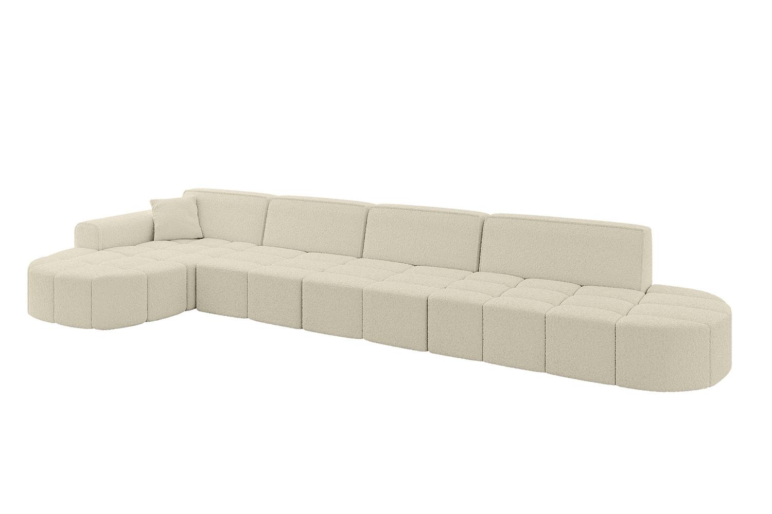 ECKSOFA Ottomane Links LIVO-L3 - 422x173x79,5 cm Beige - Beige, Holzwerkstoff/Textil (422/173cm) - ALTDECOR