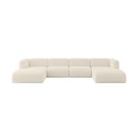 WOHNLANDSCHAFT MIRA-U2 408x179x70 Beige Bouclé - Kaschmir/Beige, Holzwerkstoff/Kunststoff (408/70/179cm) - ALTDECOR
