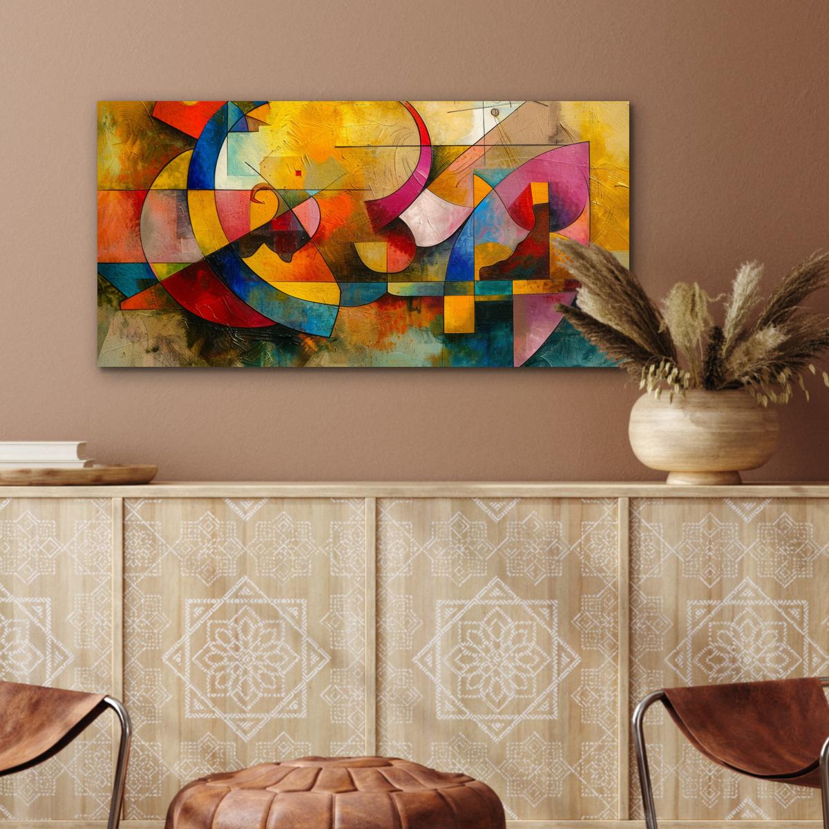 METALLBILD Kunst - Abstrakt - Modern 80x40 cm - Gelb, Metall (80/40cm) - MuchoWow