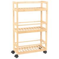 REGAL Bambus Hellbraun mit Rädern Quintay - Braun, Holz (45/75/20cm) - Beliani