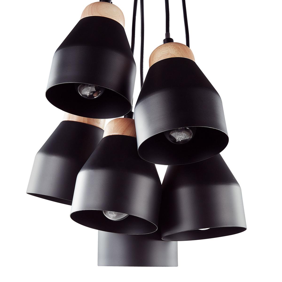 HÄNGELEUCHTE Cestos 12/12/68 cm - Schwarz, Metall (12/12/68cm) - Beliani