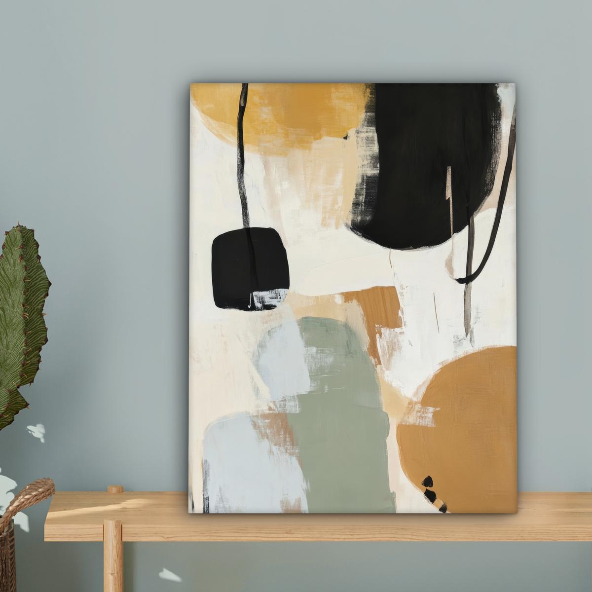 LEINWANDBILD Farbe - Abstrakt - Farben Room Decor 30x40 cm - Currygelb, Textil (30/40cm) - MuchoWow
