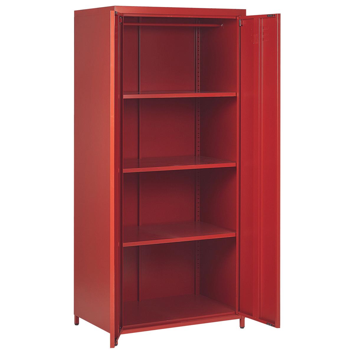 GARDEROBENSCHRANK Stahl rot matt 4 Fächer Varna - Rot, Metall (76/171/50cm) - Beliani