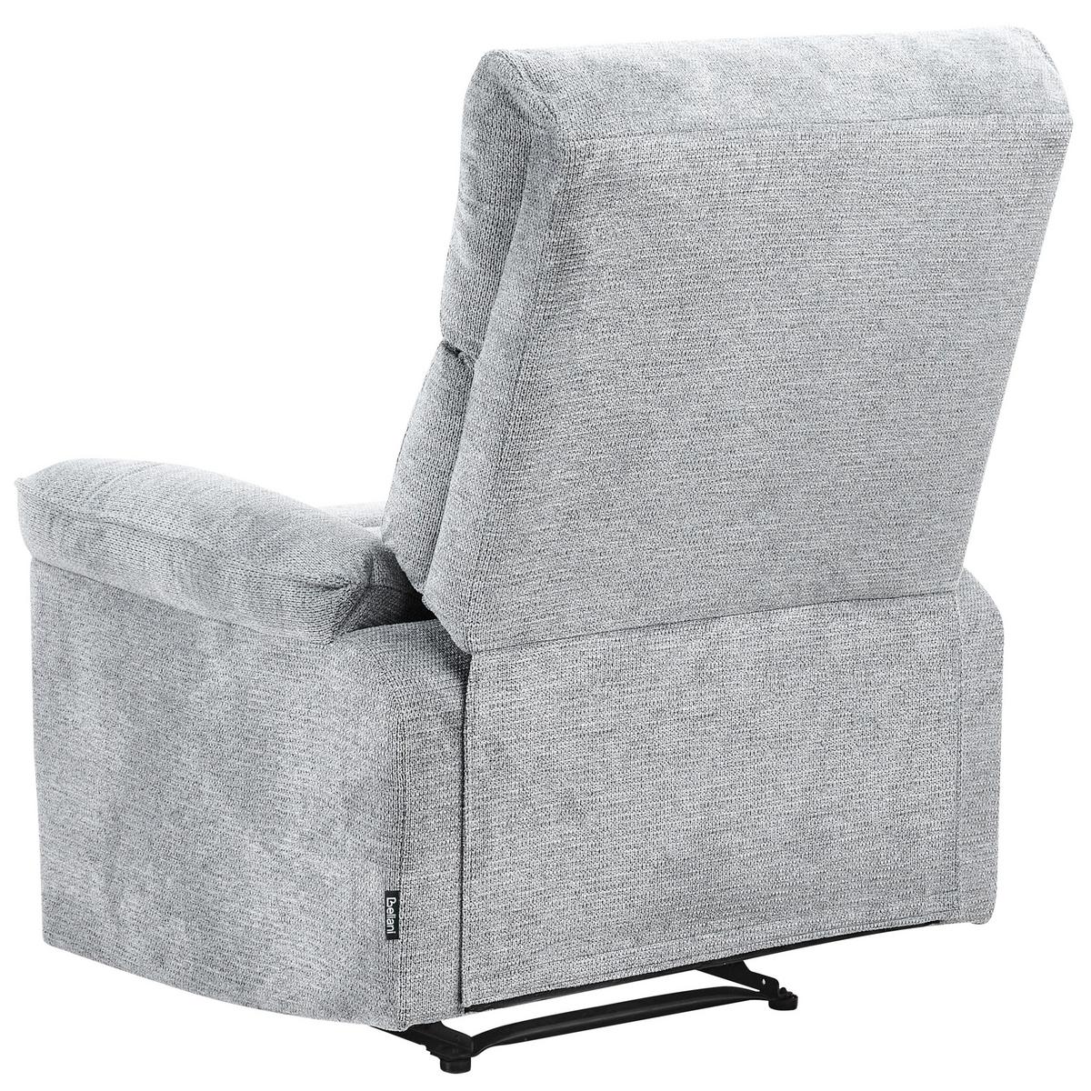 FERNSEHSESSEL mit Fußstütze Stoff Grau Everton - Dunkelgrau, Textil/Metall (83/100/94cm) - Beliani
