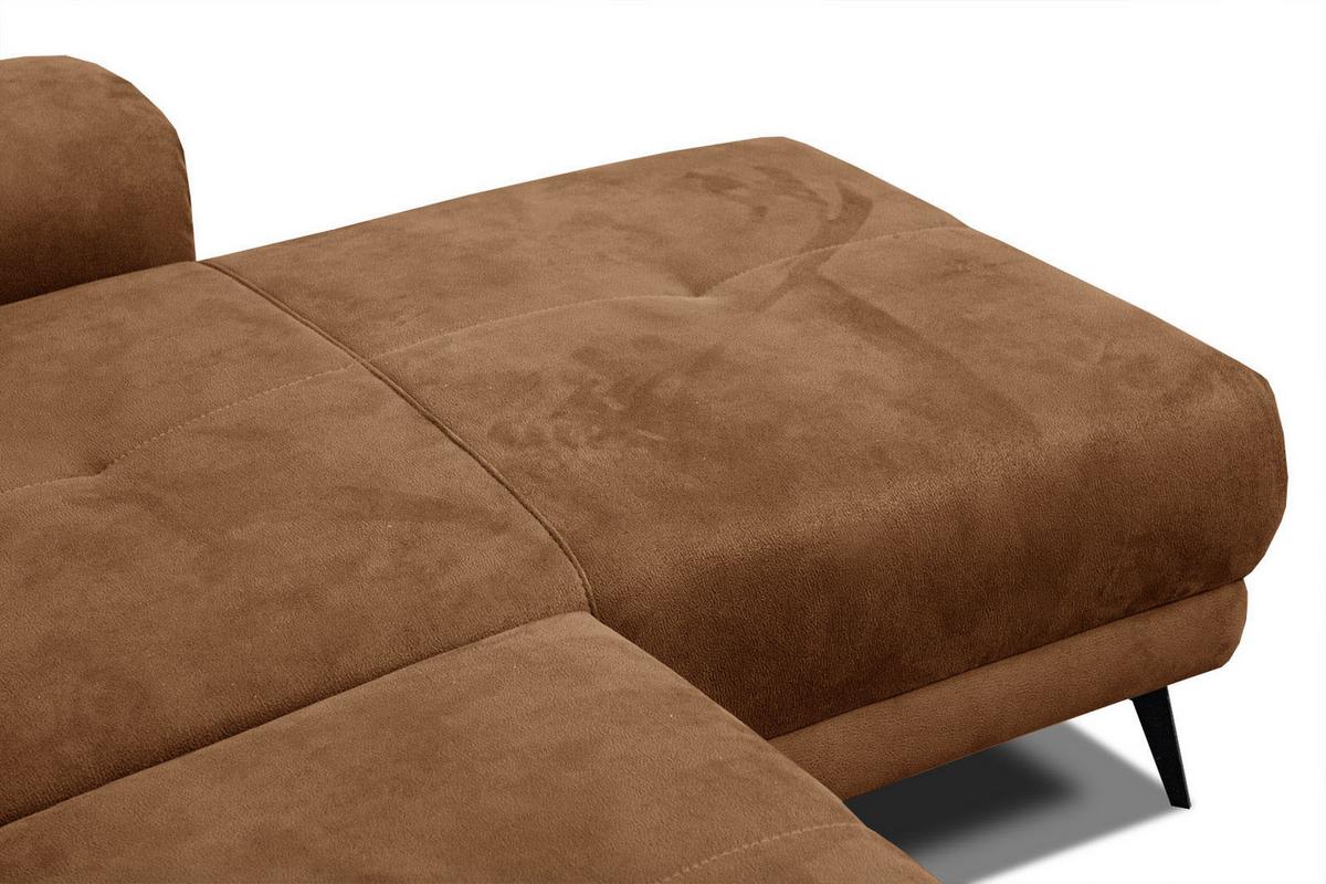 ECKSOFA FIERO 4-Sitzer, braun - Schwarz/Braun, Holzwerkstoff/Textil (288/170cm) - Wozimo