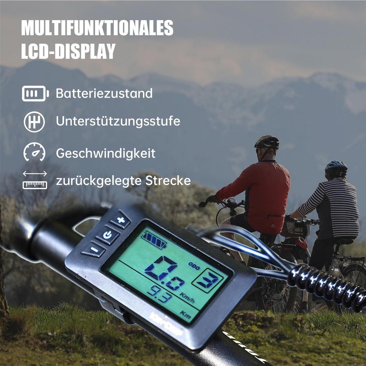ELEKTROFAHRRAD 27,5 Zoll 25km/h Reichweite 50-90 km - Rot, Metall (125cm) - Nettlife