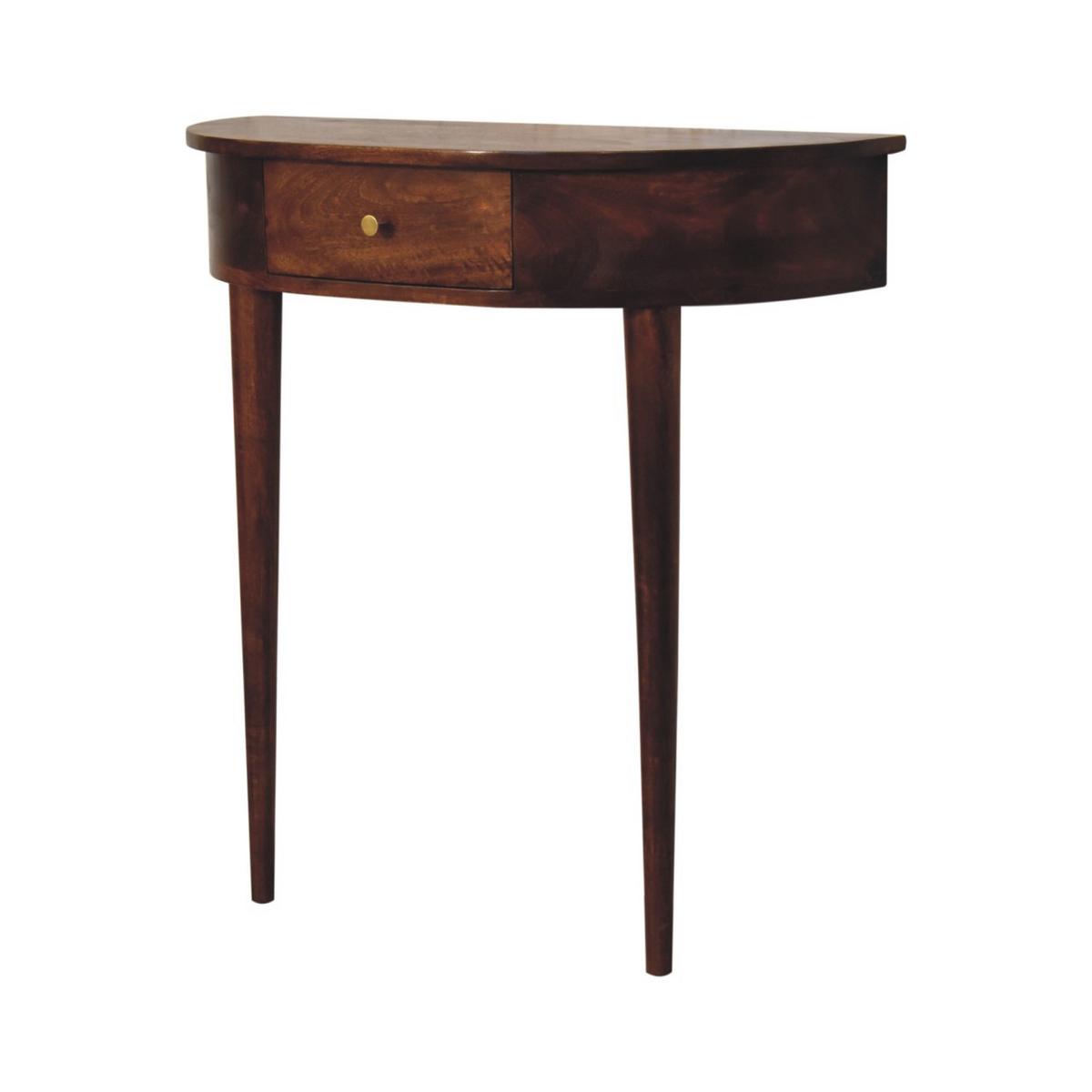 KONSOLE Rückwandfrei Montiert Kastanie, 1 Schublade, Dunkelbraun - Dunkelbraun/Messingfarben, Mangoholz/Holz (32/80/80cm) - Artisan Furniture