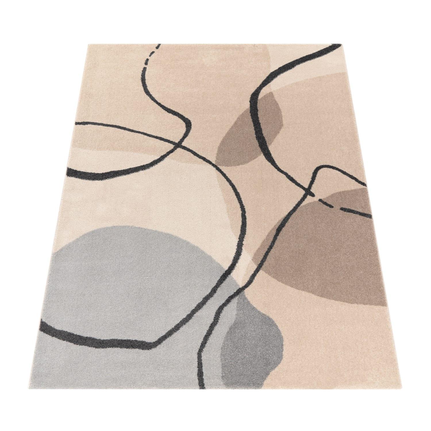 KURZFLORTEPPICH, abstrakt, Florhöhe 12 mm, Creme, 200 x 290 cm - Beige, Textil (290/200cm) - KADIMA DESIGN