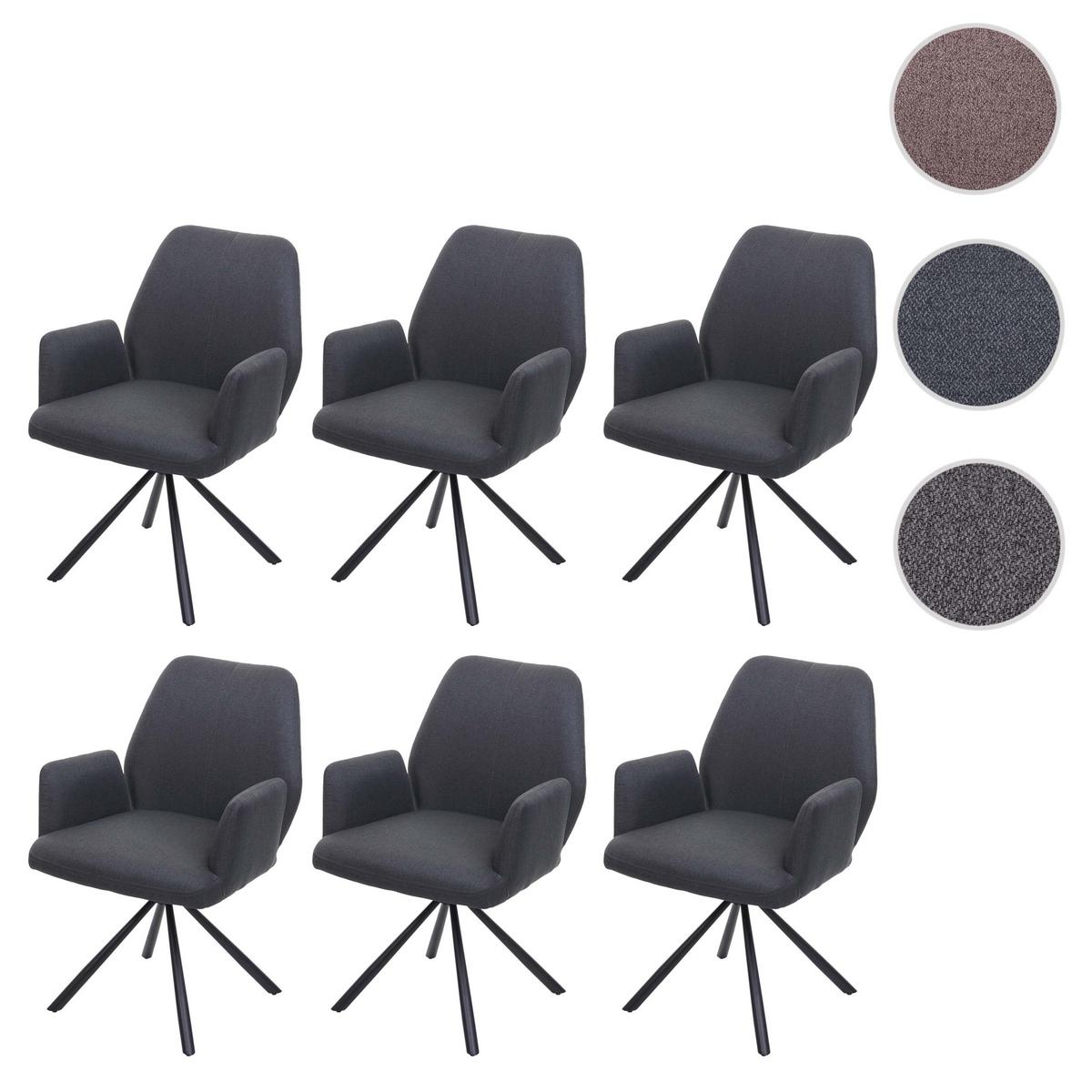 ESSZIMMERSTUHL Anthrazit 6er-Set - Dunkelgrau/Anthrazit, Textil (60/86/66cm) - MCW