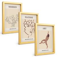 BILDER SET 3er Set - 20x30 cm Goldrahmen - Stilvolle Grafiken, Blumen, Figuren - Goldfarben, Kunststoff (20/30cm) - TULUP