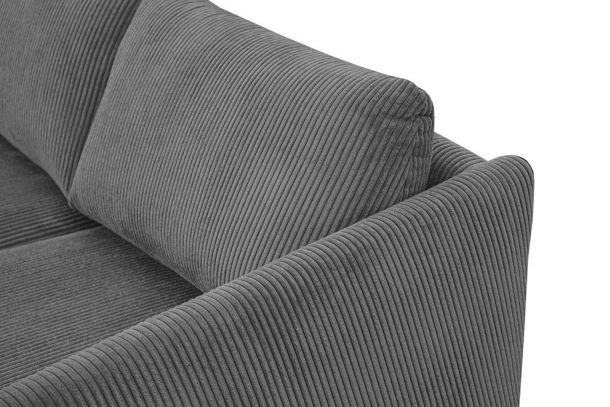 SOFA VILT 3-Sitzer, dunkelgrau - Dunkelgrau/Schwarz, Holzwerkstoff/Textil (202/89/94cm) - Wozimo