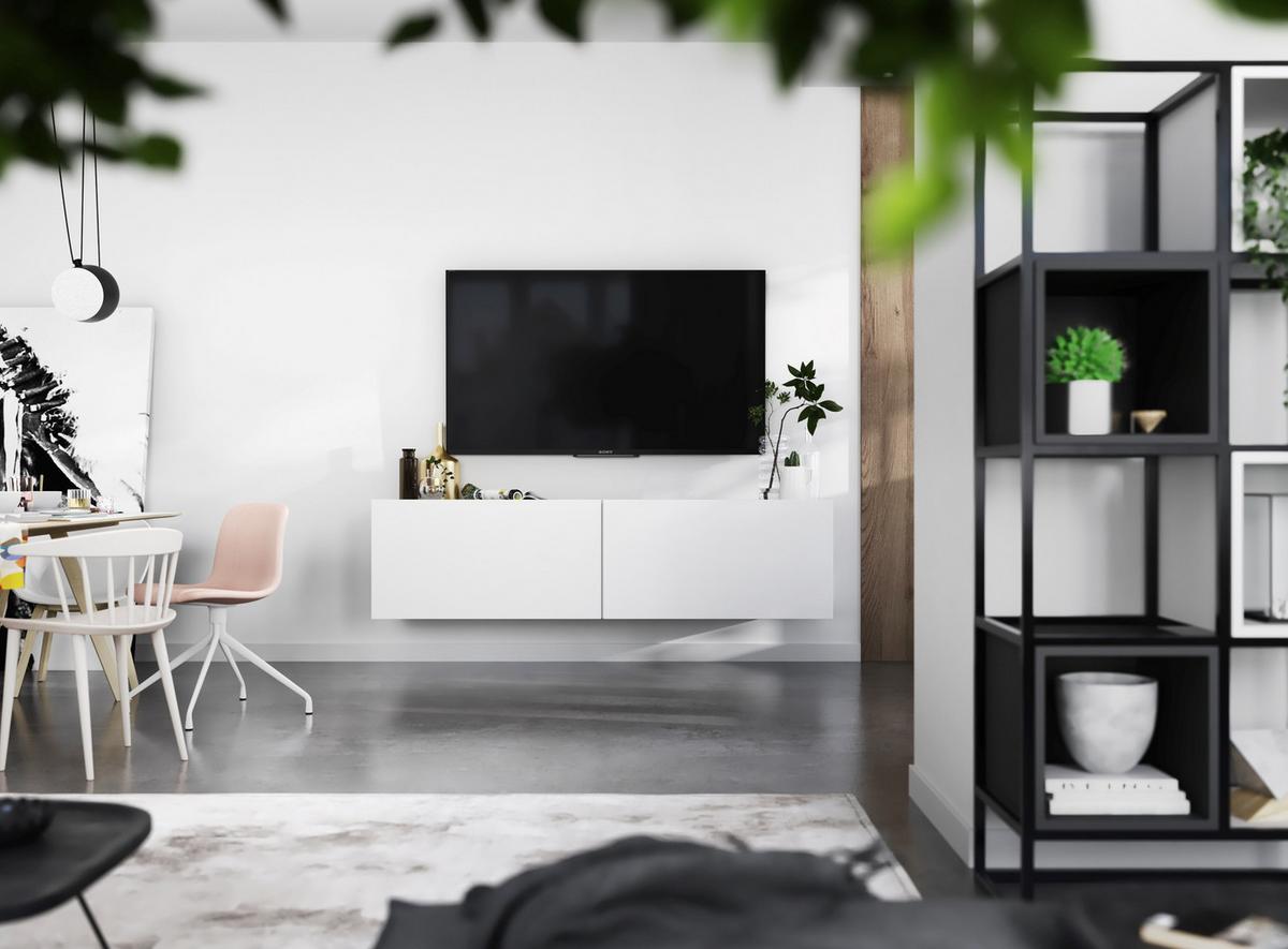 TV-SCHRANK Enjoy Weiß matt Loft 120 cm - Weiß, Holzwerkstoff (120/37/35cm) - Meble Lindner