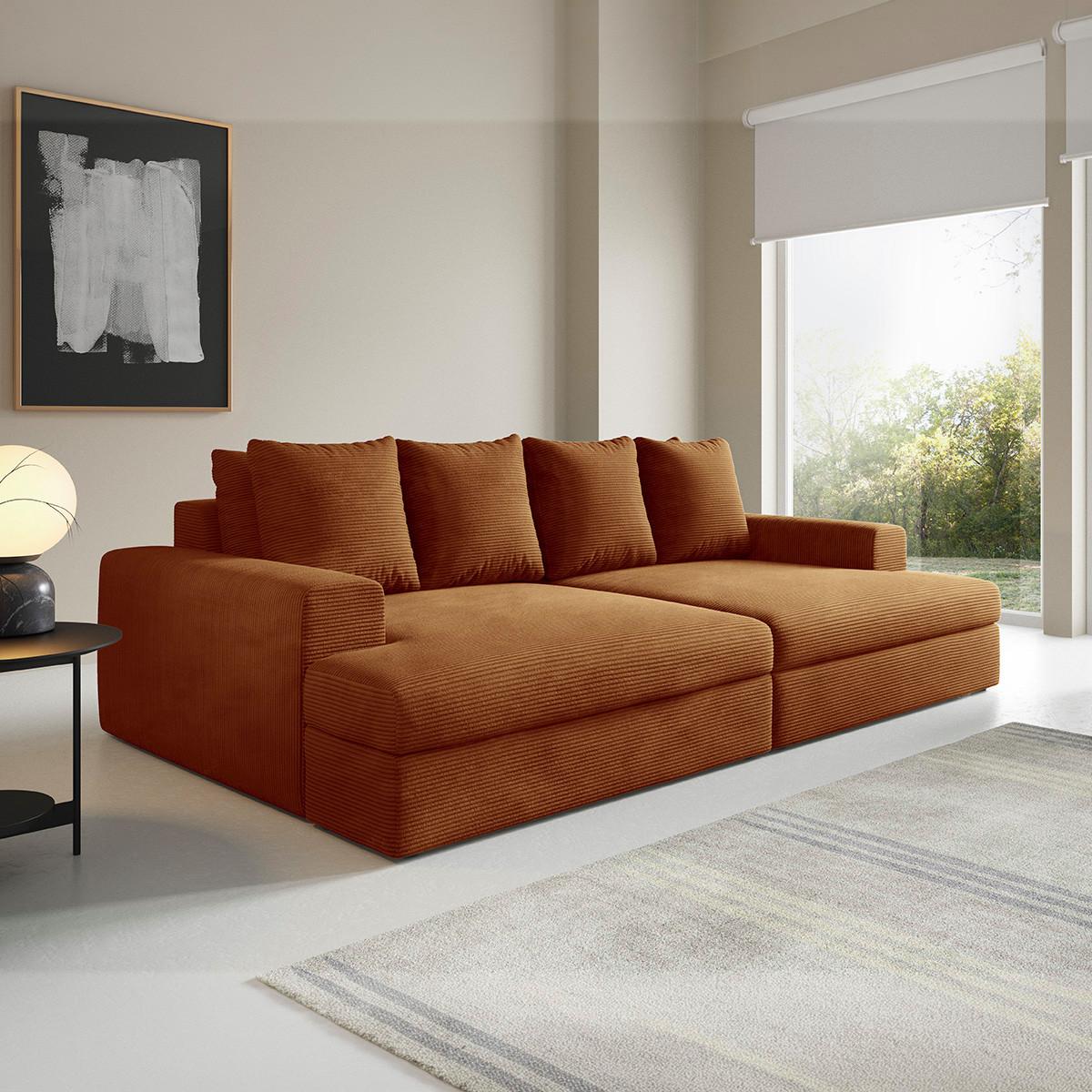 SOFA Paola 3 Sitzplätze Ziegelrot - Rot, Holz (272/86/167cm) - Petits-meubles