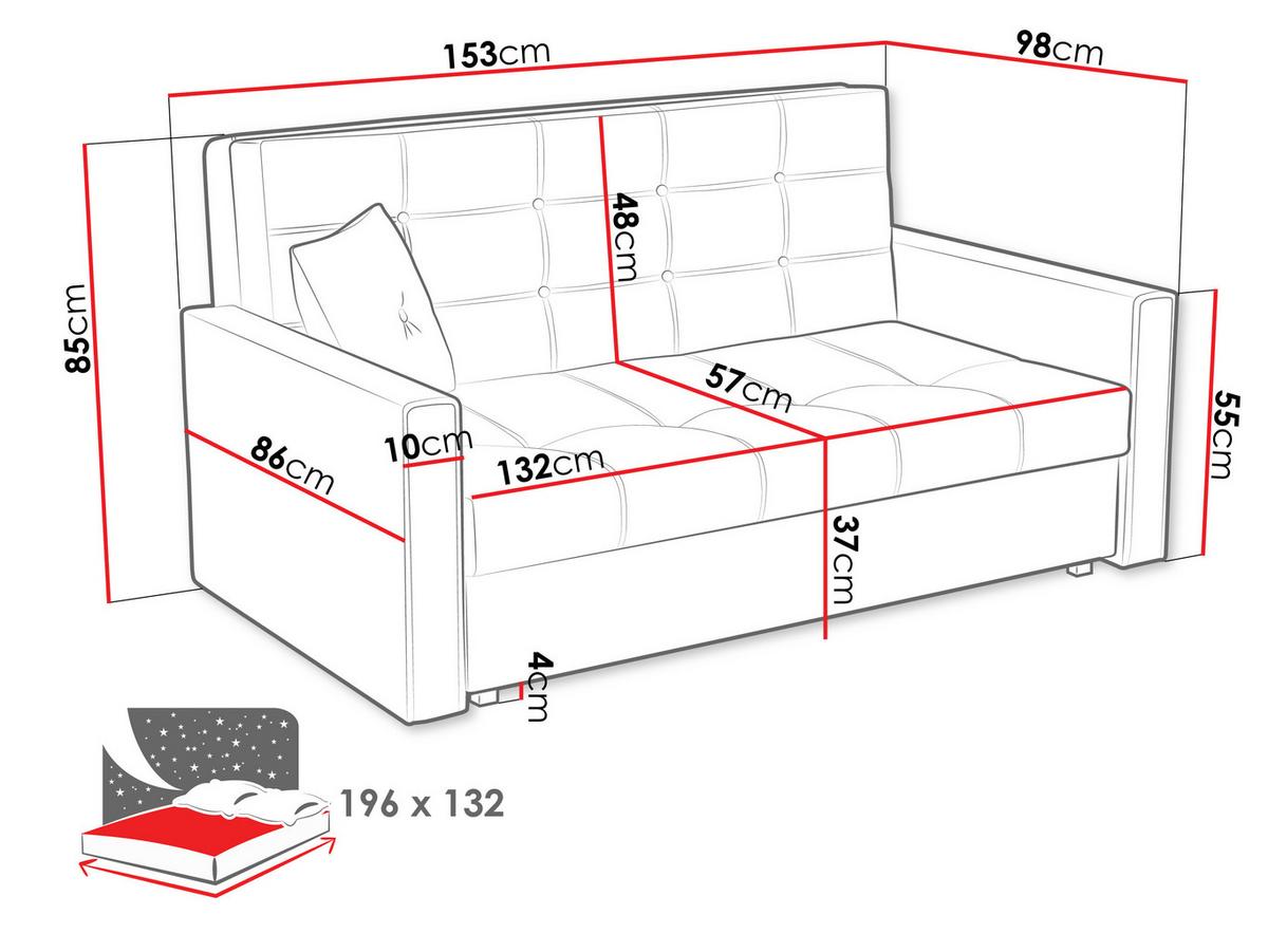 SCHLAFSOFA Viva Lux III - Blau, Holz/Textil (153/85/98cm) - MIRJAN24