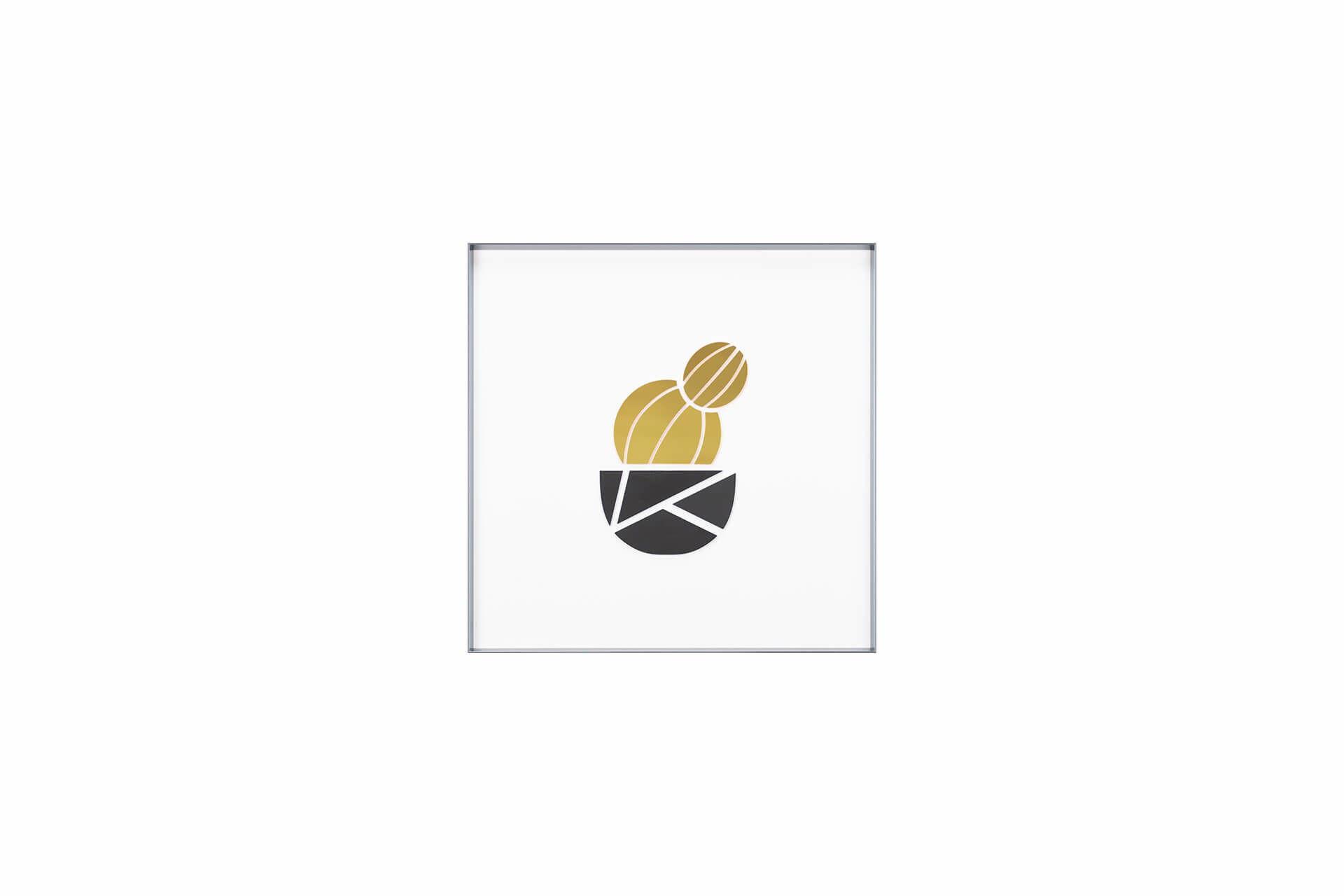 WANDBILD Gold 38/38 cm - Goldfarben/Schwarz, Glas (1.38/38cm) - KUNSTLOFT