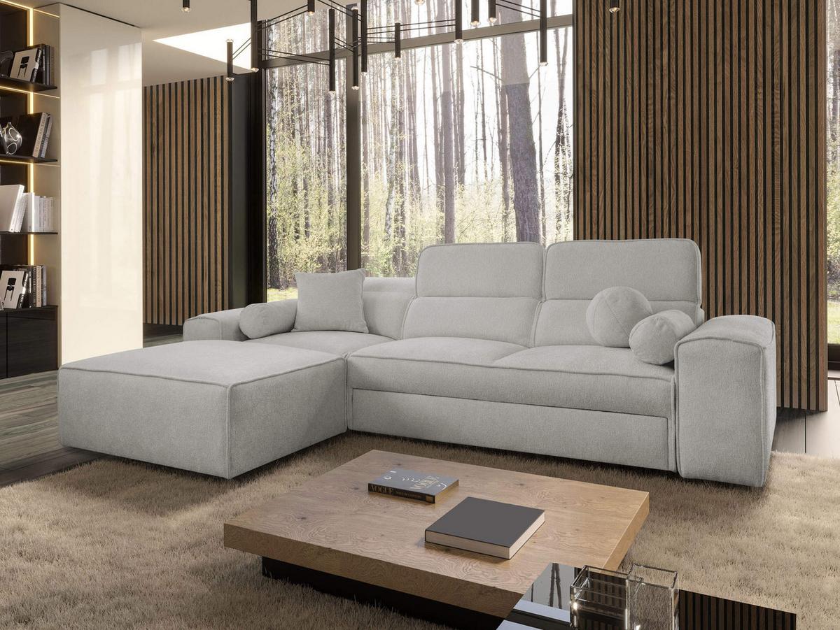 ECKSCHLAFSOFA Vito I, Seite: Links - Hellgrau, Holz/Textil (276/187cm) - MIRJAN24