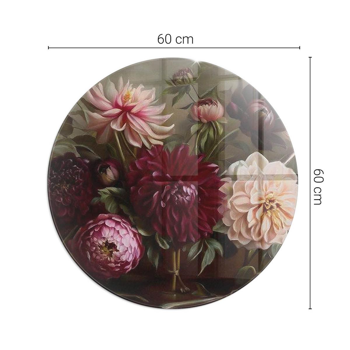 GLASPLATTE für Kamin Ø 60 cm - Weinrot, Glas (60/60/0.4cm) - TULUP