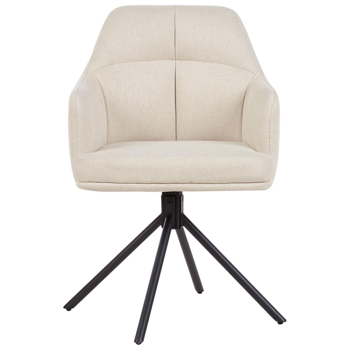 ESSZIMMERSTUHL 2er-Set Beige Mira - Beige/Schwarz, Textil (46/84/60cm) - Beliani