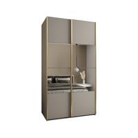 SCHWEBETÜRENSCHRANK 245,5/130/64 2-türig - Kaschmir/Goldfarben, Holz/Metall (130/245/64cm) - Abiks Möbel