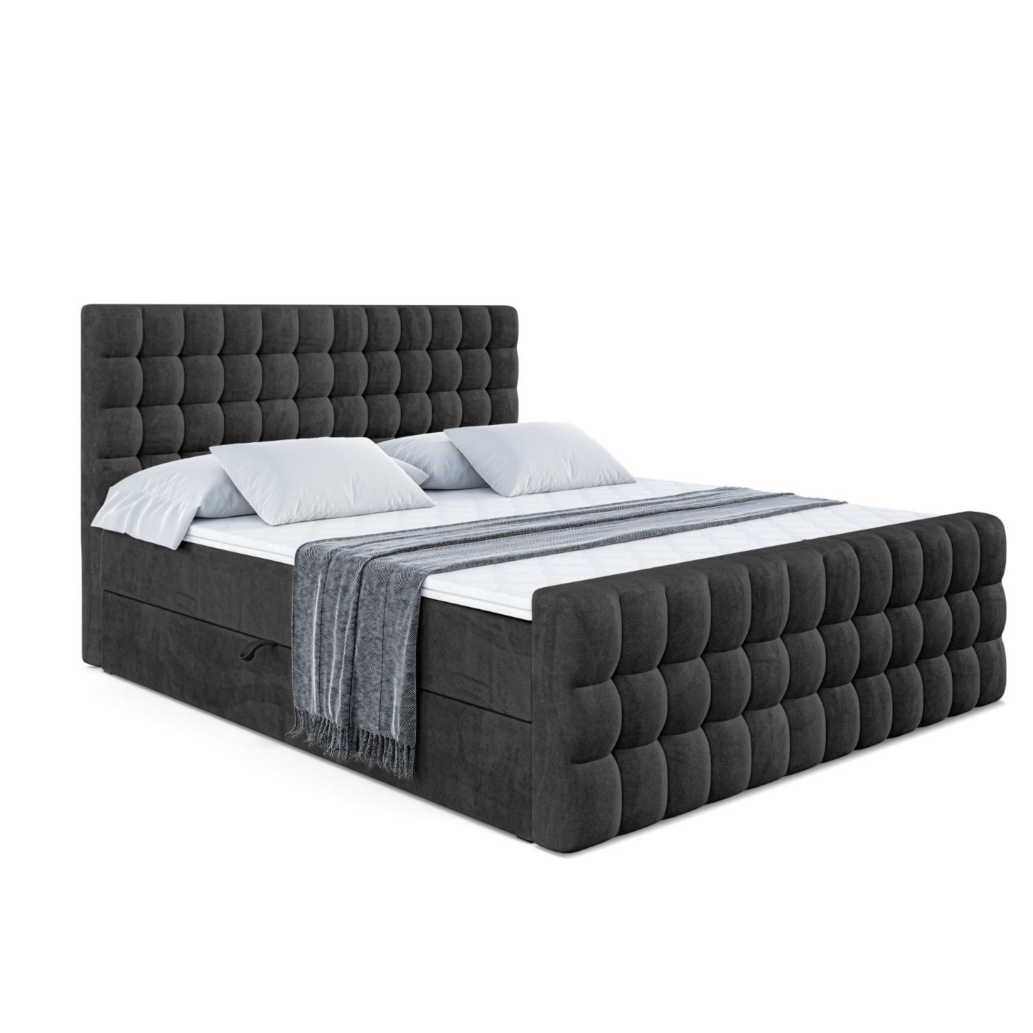 BOXBETT VIONE-Z - 180 x 200 - H3 - Schwarz - Schwarz, Holzwerkstoff (180/200cm) - ALTDECOR