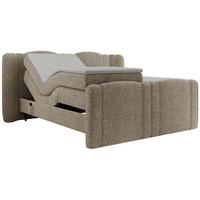 BOXBETT FORTINA 140/200 - Dunkelbeige Struktur - H4 - Cappuccino, Holz/Textil (140/200cm) - MKS